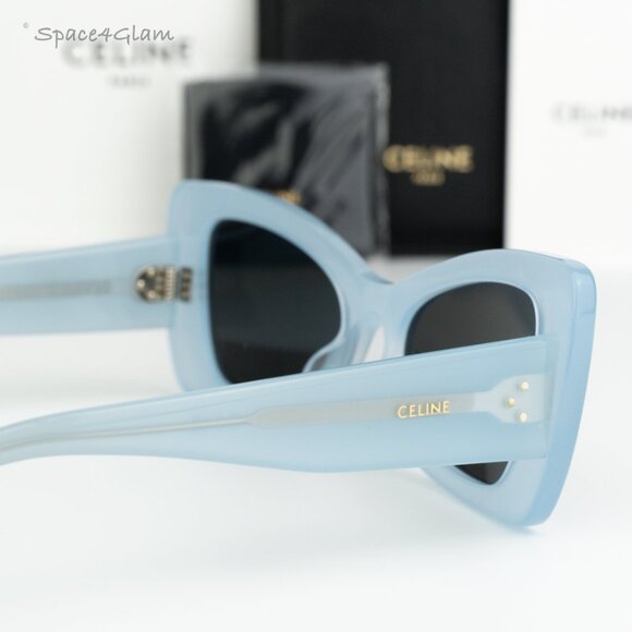 NEW Celine CL40236I 84A CELINE 3 DOTS Shiny Blue Grey Women Butterfly Sunglasses - Picture 6 of 11